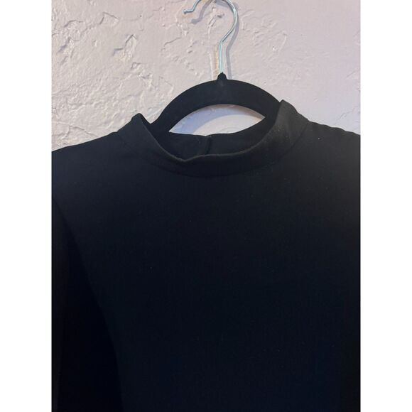 Maeve by Anthropologie Black Mock Neck Puff Sleeve Top Blouse Anthro Size 6 - Picture 6 of 10